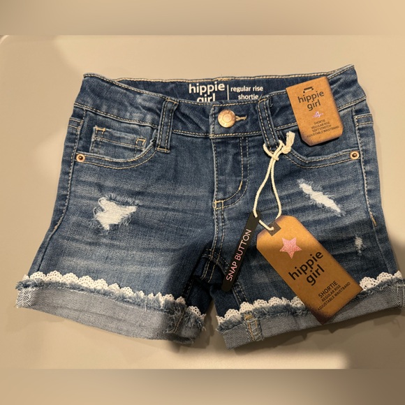 NWT Hippie Girl Shortie Regular Rise Soft Stretch Denim Shorts - Picture 2 of 3